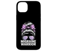 Migraine Warrior Messy Bun Purple Ribbon Awareness Case for iPhone 14 Plus
