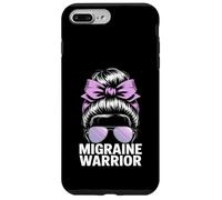 Migraine Warrior Messy Bun Purple Ribbon Awareness Case for iPhone 7 Plus/8 Plus