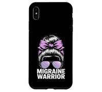 Migraine Warrior Messy Bun Purple Ribbon Awareness Case for iPhone XS Max