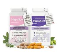 MigraSoothe Menstrual Migraine Duo, 30 Day Supply, Vitamin B2 400mg + Women’s Botanical Support, Sage Rosemary Panax Ginseng, 3 Vitamins 3 Minerals 8 Botanicals (Migrasoothe Original)
