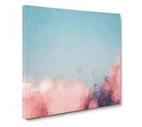 Migrating Birds in Abstract Modern Canvas Wall Art Print Ready to Hang, Framed Picture for Living Room Bedroom Home Office Décor, 20x20 Inch (50x50 cm)