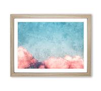 Migrating Birds Painting Modern Art Framed Wall Art Print, Ready to Hang Picture for Living Room Bedroom Home Office Décor, Oak A4 (34 x 25 cm)