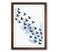 Migrating Flight Modern Framed Wall Art Print A1 (84.1×59.4cm) Walnut, Wall Decor for Living Room, Bedroom, Office & Home, Ready to Hang, Art Gift