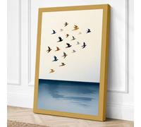 Migration Across Still Waters Canvas Wall Art Print 24x16 Inch