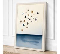 Migration Across Still Waters Canvas Wall Art Print 24x16 Inch