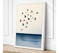 Migration Across Still Waters Canvas Wall Art Print 24x16 Inch