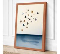 Migration Across Still Waters Canvas Wall Art Print 24x16 Inch