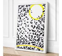 Migration in Yellow Graphic Canvas Wall Art Print 24x16 Inch
