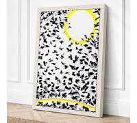 Migration in Yellow Graphic Canvas Wall Art Print 30x20 Inch