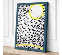 Migration in Yellow Graphic Canvas Wall Art Print 36x24 Inch