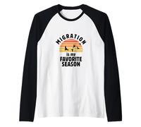 Migration is My Favorite Season Birding Funny Birdwatching Raglan Baseball Tee