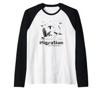 Migration Is Natural Birds Goose Wildlife Nature Raglan Baseball Tee