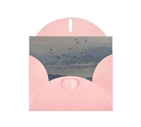 Migratory birds fly south Pink Patterns greeting card 6x4 inches with envelope, covering birthdays, weddings and other occasions