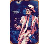 Migsrater Michael Jackson Tin Wall Sign Plaque Creative Poster Mural Decorative Painting Vintage Metal Painting Retro Door Sign 8X12inch