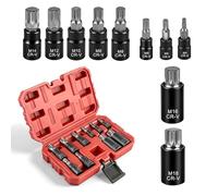 MIGUBIGU 10-Piece Multi-Tooth Nut Set 1/2 Inch 1/4 Inch 3/8 Inch Socket Wrench Set for Impact Wrench M4 M5 M6 M8 M9 M10 M12 M14 M16 M18, Multi-Tooth Socket Set