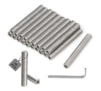 MIGUBIGU Pack of 20 Hollow Threaded Rods, Stainless Steel, M8 x 60 mm, Fully Threaded Rod M8 with Allen Key, DIN 975, Threaded Rod for Assembly of Furniture and Industrial Manufacturing