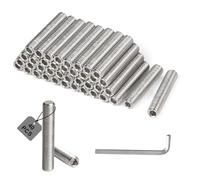 MIGUBIGU Pack of 40 Hollow Threaded Rods, Stainless Steel, M8 x 40 mm, Fully Threaded Rod M8 with Allen Key, DIN 975, Threaded Rod for Assembly of Furniture and Industrial Manufacturing