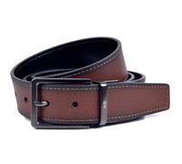 MIGUEL BELLIDO Mens Reversible Leather Belt Black/Brown (32)