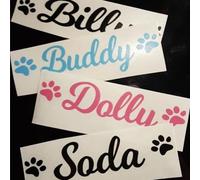 Miguha 4pcs Dog Name Bowl Stickers - Beautiful Personalized Vinyl Labels for Treat Jars - Custom Gift for Dogs
