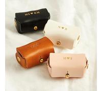 Miguha Personalized Initial Wedding Ring Bearer, Custom Leather Ring Box Holder for Pet, Proposal RingPouch, Jewelry Storage Pouch for Dog Collar Gift