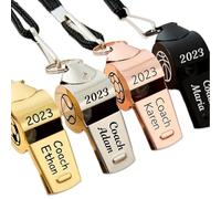 Miguha Personalized Outdoors Sports Whistle, Custom Stainless Steel Whistle, Engraved Name Game Training Teacher Coach Men's Gift(Gold Rose Gold)