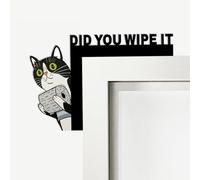 MIGUMUTU Door Decor Funny Black Cat Wall Art wood - Are You Pooping? Vintage Bathroom Decor Poster - Retro Gothic Home Decor for Apartment or House, 8 x 12 Inch Gothic Bathroom Becor（5）