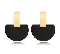 MIGUO STORE Boho Unique Fashion Personality Black White Triangle Drop Oil Dangle Drop Earrings Elegant Geometry Charm Drop Earrings for Women, Metal