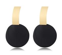 MIGUO STORE Boho Unique Fashion Personality Black White Triangle Drop Oil Dangle Drop Earrings Elegant Geometry Charm Drop Earrings for Women, Metal