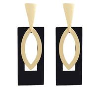 MIGUO STORE Boho Unique Fashion Personality Black White Triangle Drop Oil Dangle Drop Earrings Elegant Geometry Charm Drop Earrings for Women, Metal