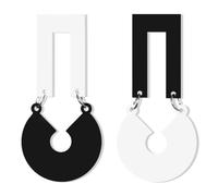 MIGUO STORE Unique Charm Black White Contrast Asymmetric Geometric Drop Dangle Earrings Personalized Fashion Handmade jewelry Earrings for Women Gift, Metal
