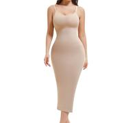 Miguofan Women's Shapewear Slip Dress Tummy Control Invisible Under Dress Adjustable Straps(UK, Alpha, L, Regular, Regular, Nude)
