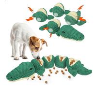 Mihachi Dog Enrichment Toys, Snuffle Toy for Small Medium Dogs, Detachable Dog Puzzles Squeaky Sniffle Interactive Toy for Foraging Training, Boredom and Mental Stimulation, Green Crocodile