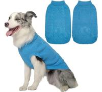 Mihachi Turtleneck Dog Jumper - Dog Sweater Winter Coat Apparel Classic Cable Knit Clothes with Leash Hole for Cold Weather