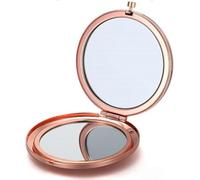 MIHAGUTY Magnifying Compact Mirror for Purses with 2 x 1x Magnification, Folding Mini Pocket Double Sided Travel Makeup Mirror,Perfect for Purse, Pocket Mirror for Gift (Rose Gold)