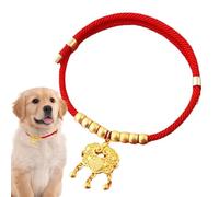 Mihauuke Chinese New Year Cat Collar - Year Of The Snake Dog Necklace Collar | Adjustable Year Of The Snake Necklace With Longevity Lock Or Rattle Charm
