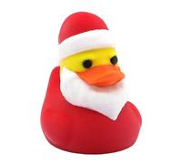 Mihauuke Christmas Duck Figurine - Animal Statues with Santa Hat - Mini Collectible Ducks Winter Theme for Garden Birthday Aquarium Landscape Decoration Stocking Stuffers Goodie Bag Fillers