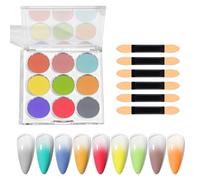 Mihauuke Chrome Nail Powder - Magic Mirror Finish - 9 Colors - Shiny Art Gradient Rainbow DIY Decoration for Easter Halloween Christmas