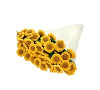 Mihauuke Crochet Flower Blanket | Handmade Knitted Flower Blanket | Crocheted Sunflower Bouquet Sofa Throws for Living Room, Handmade Knitting Set