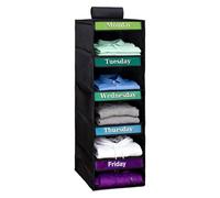 Mihauuke Days Of The Week Clothes Organizer | Five-Tiered Clothing Storage Organization,Hangable Clothes Organizer,for School Classroom Dorm Home Closet Wardrobe Door Baby Teen Girls Men Adults