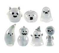 Mihauuke Ghost Garden Decor - Luminous Ghost Kit Halloween Decor,Resin Decorations, Miniature Glow in The Dark Outdoor Statues for Patio Lawn Yard, 7
