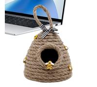 Mihauuke Handmade Beehive Pendant,Hand Woven Bee Hive Ornaments - Rustic Honey Bee Figurine, Decorative Tiered Tray Decorations for Themed Party Porch Kitchen Farmhouses Home
