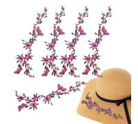 Mihauuke Iron on Embroidery Patches - Embroidered Flower Butterfly Sew on Applique Patch,5 Piece Art Decoration Sewing Repair for Clothes Accessories Applique Decals Bags Dress Jackets Shirts Blouses