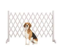 Mihauuke Retractable Dog Gate - Reinforced No-Drill Wooden | Retracting Safety Gate for Pets - for Living Room Garage Hallway Kitchen Bedroom Apartment Toddler Kitten Puppy