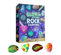 Mihauuke Rock Painting Kit - Early Learning Activity,Glow-in-The-Dark Rock Painting Set | for Art Class Party Kindergarten Boys Girls Children Preschoolers Beginners