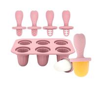 Mihauuke Small Ice Pop Molds - 6 Grid Kids Pop Maker Mold Freezer Trays | Reusable Easy Release Freezer Treats Tray for Making Homemade Desserts Jelly Lollipop