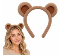 MIHENC Brown Bear Ears Headband, Furry Ears Headband, Chipmunk Ear, Animal Style Hairband Accessory, Halloween Accessories, for Halloween World Book Day Fancy Dress Photo Booth Dress Up Looks