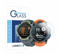 MIHENCE Screen Protector Compatible with Garmin Instinct 3 50 mm AMOLED/Solar Smartwatch, 9H Anti-Scratch Tempered Glass Film (Pack of 3)