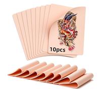 MIHERT 10Pcs Blank Tattoo Practice Skin 1mm Thick Double-Sided Fake Skin 8x6 inch Realistic Silicone Sheets for Beginners & Pro Artists - Microblading, Eyebrow & Body Art Training