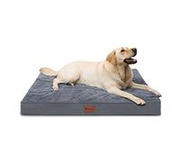 MIHIKK Orthopedic Dog Bed Cushion 120 cm, Waterproof, Dog Beds with Removable Washable Cover, Non-Slip Egg Foam Pet Sleeping Mattress for Large, Medium Dogs, Dark Grey