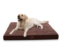 MIHIKK Orthopedic Dog Bed for Crate, Waterproof Dog Beds with Removable Washable Cover, Non-Slip Egg Foam, Pet Sleeping Mattress for Large Medium Dogs, Brown, 35.4 x 23.2 Inch